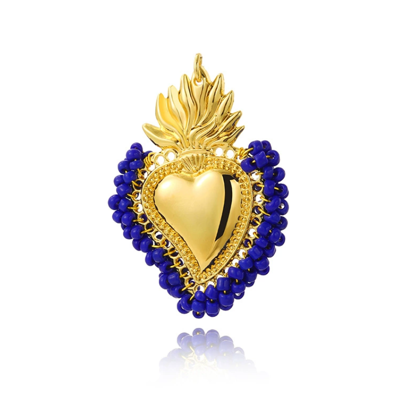 Charming Beaded Heart Pendant