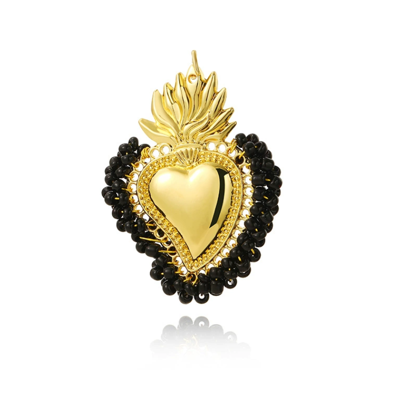 Charming Beaded Heart Pendant