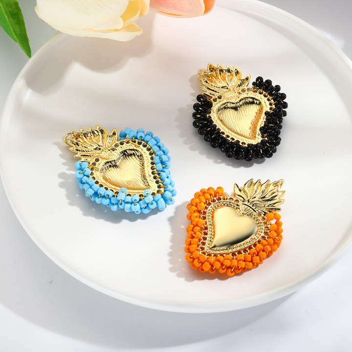 Charming Beaded Heart Pendant