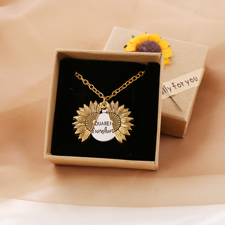 "You Are My Sunshine" Sunflower Necklace - Back in Stock