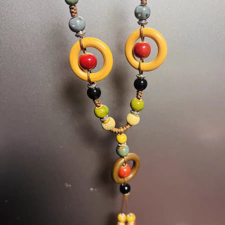 Vibrant Ceramic Beaded Necklace