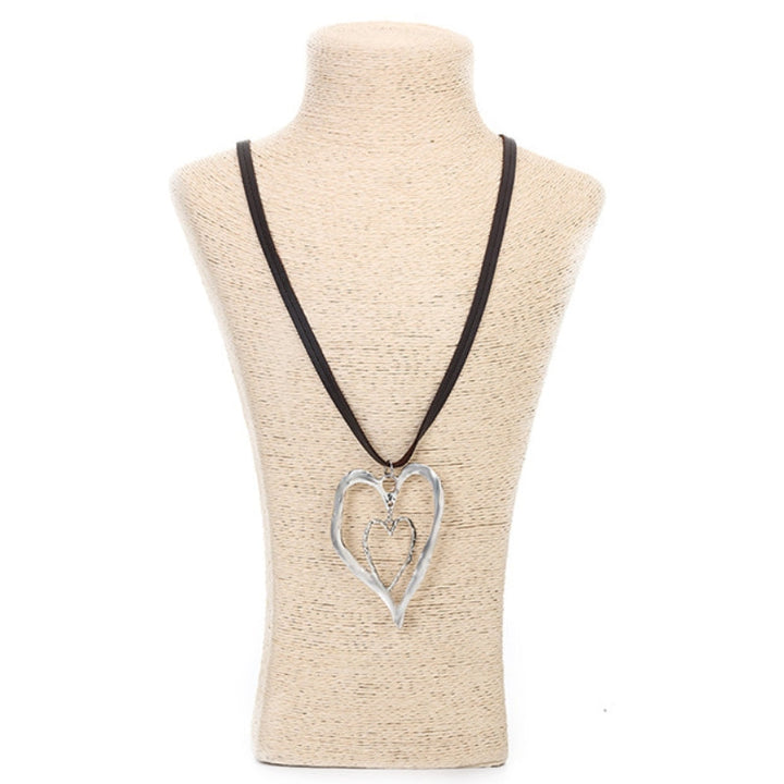 Boho Leather Heart Pendant Necklace
