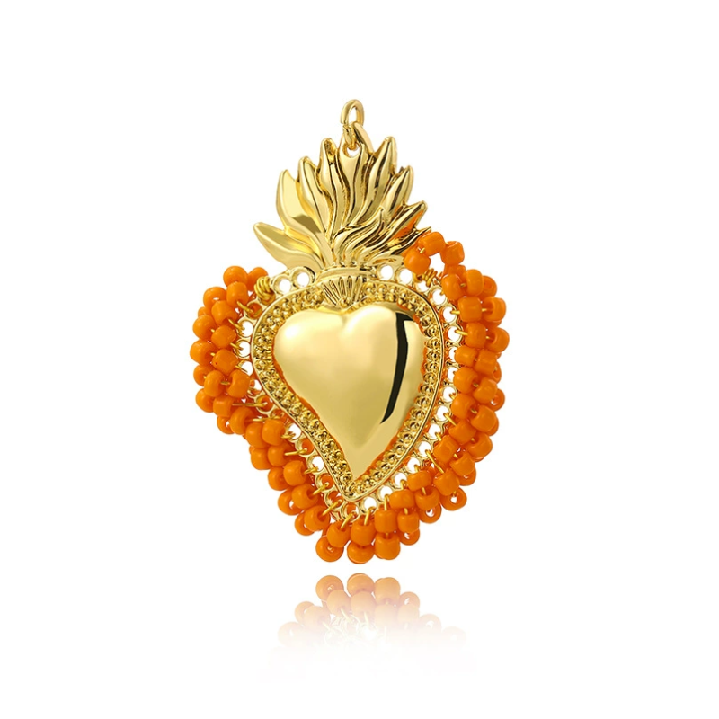 Charming Beaded Heart Pendant