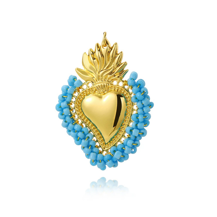 Charming Beaded Heart Pendant