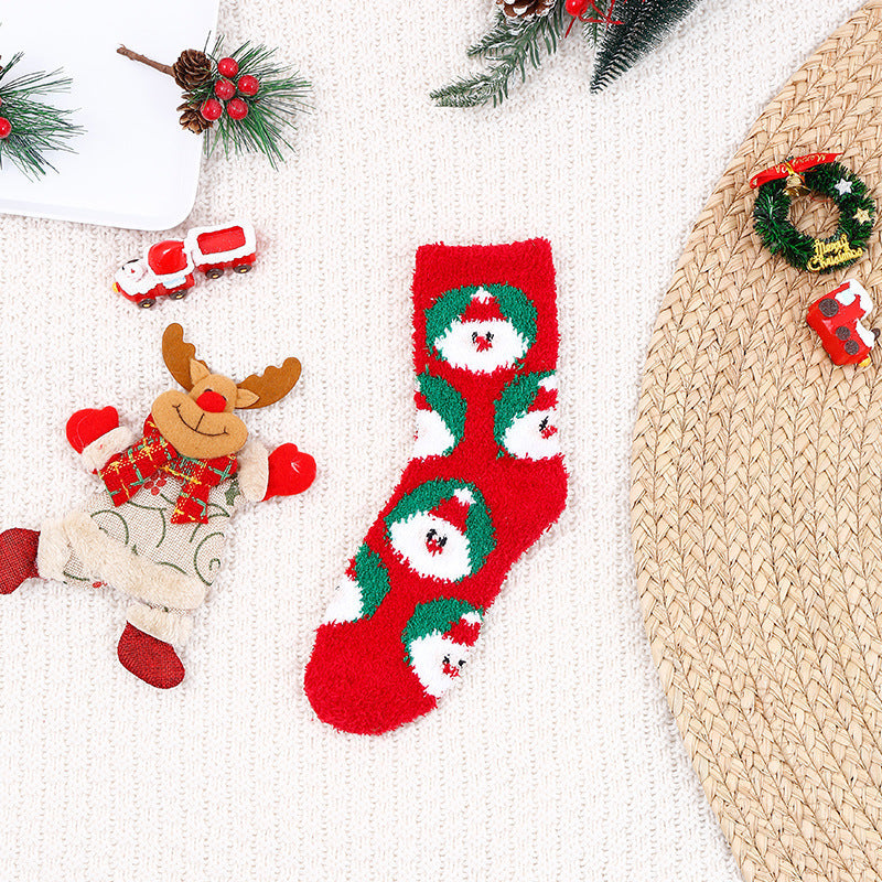 Christmas Pattern Furry Socks