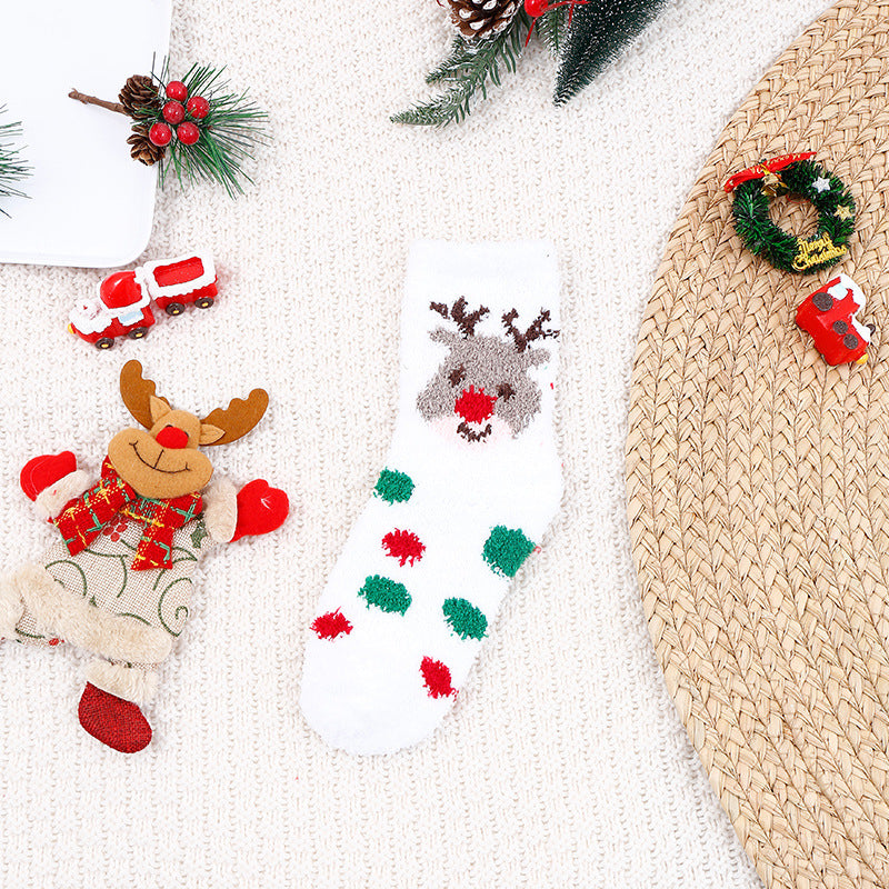 Christmas Pattern Furry Socks