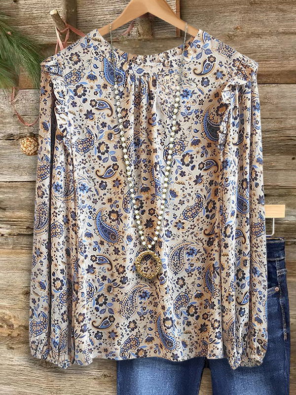 Paisley Print Loose Blouse