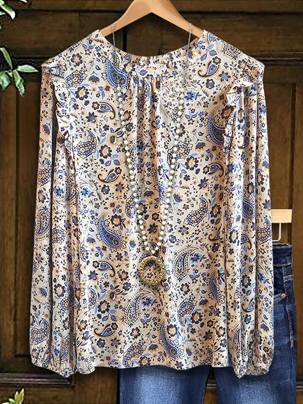 Paisley Print Loose Blouse