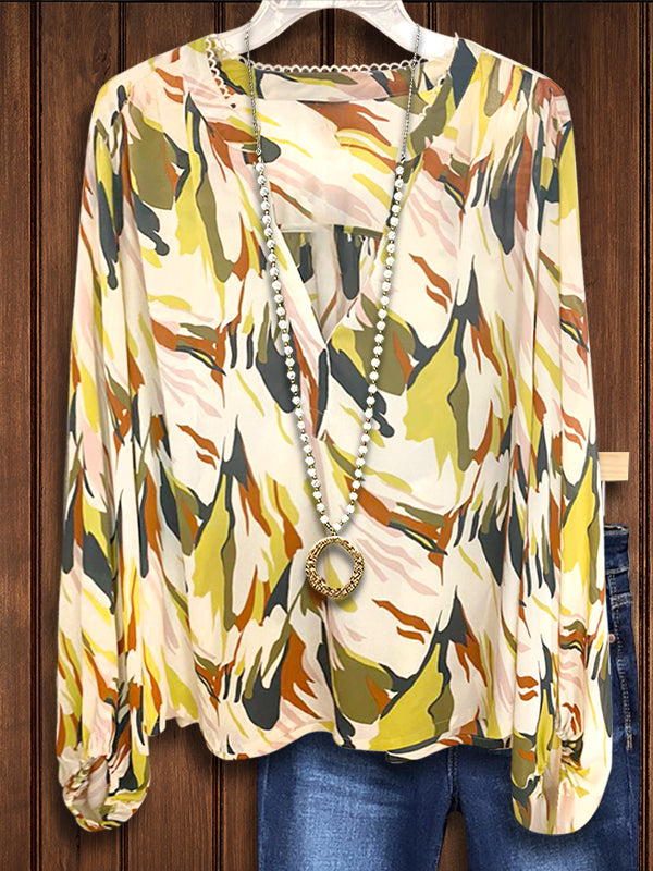 Abstract Print Loose Blouse