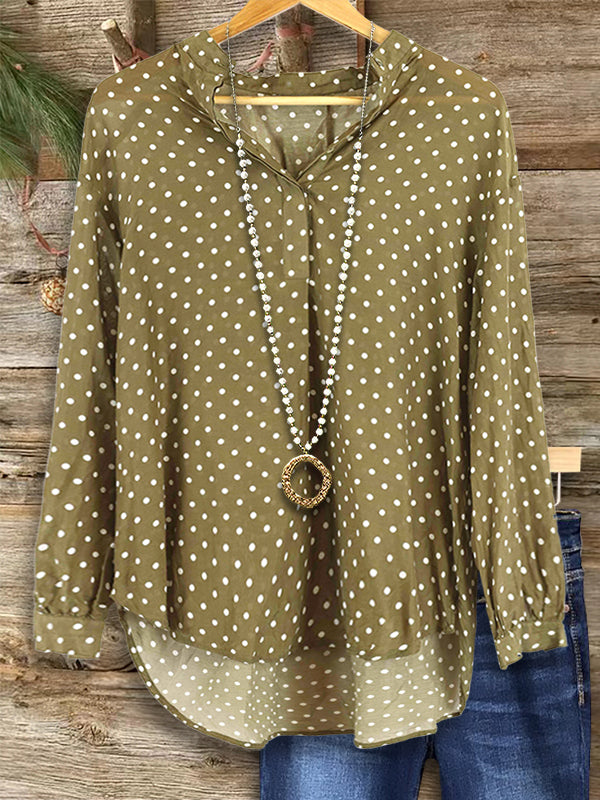 Polka Dot Print Loose Blouse