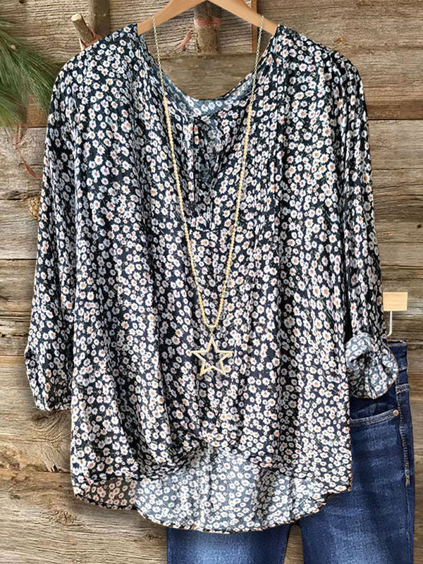 Floral Print Twist Blouse