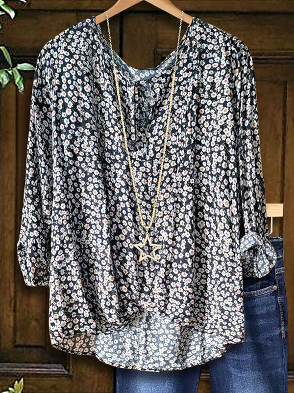 Floral Print Twist Blouse