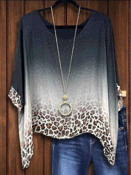 Leopard Ombre Print Blouse