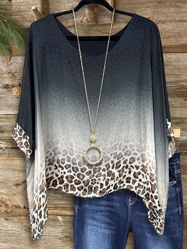 Leopard Ombre Print Blouse