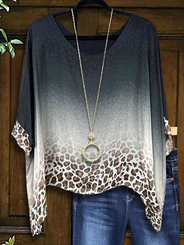 Leopard Ombre Print Blouse