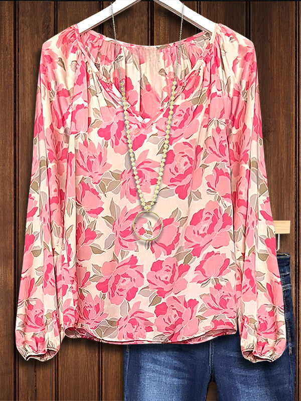 Sweet Floral Print Blouse