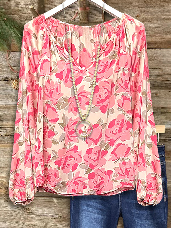 Sweet Floral Print Blouse