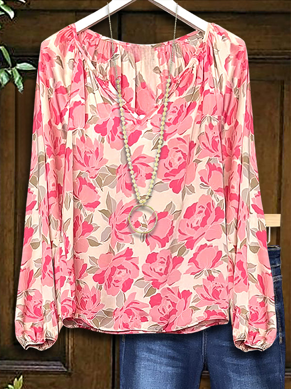 Sweet Floral Print Blouse