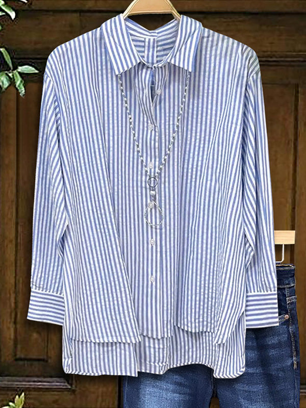 Baby Blue Striped Button-Up Shirt