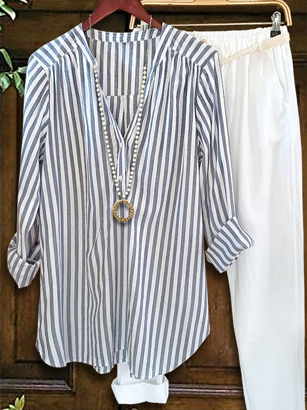 Casual Striped Loose Blouse