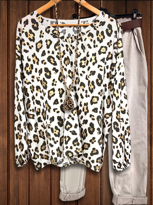 Leopard Print Loose Blouse