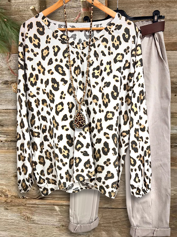 Leopard Print Loose Blouse