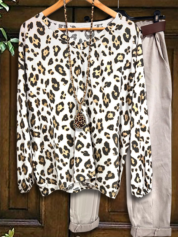 Leopard Print Loose Blouse