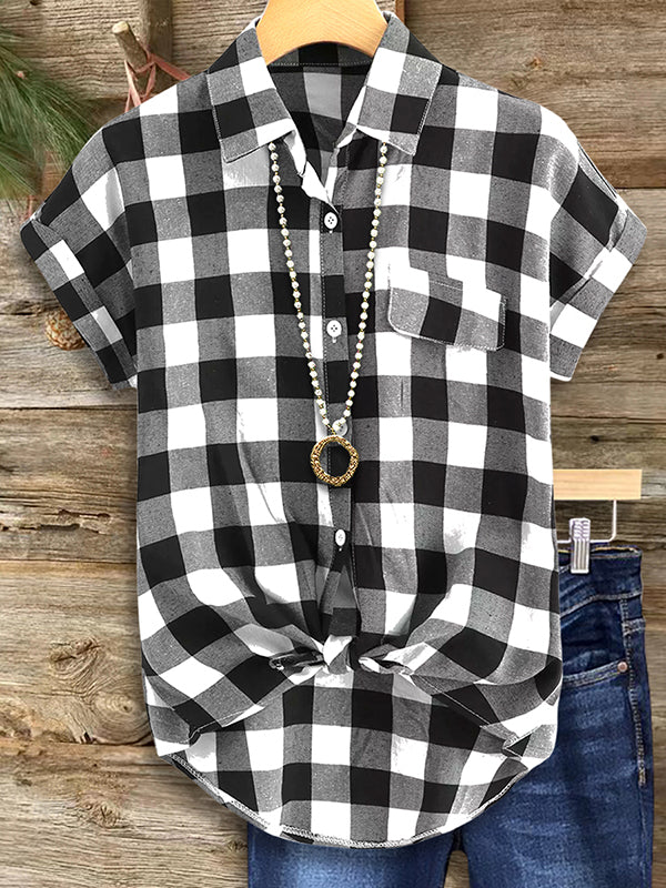 Black & White Plaid Blouse