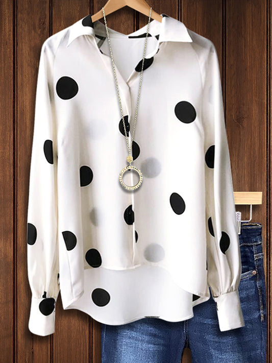 Polka Dot Print Loose Blouse