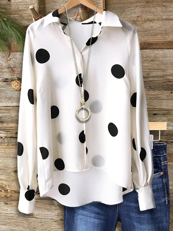 Polka Dot Print Loose Blouse