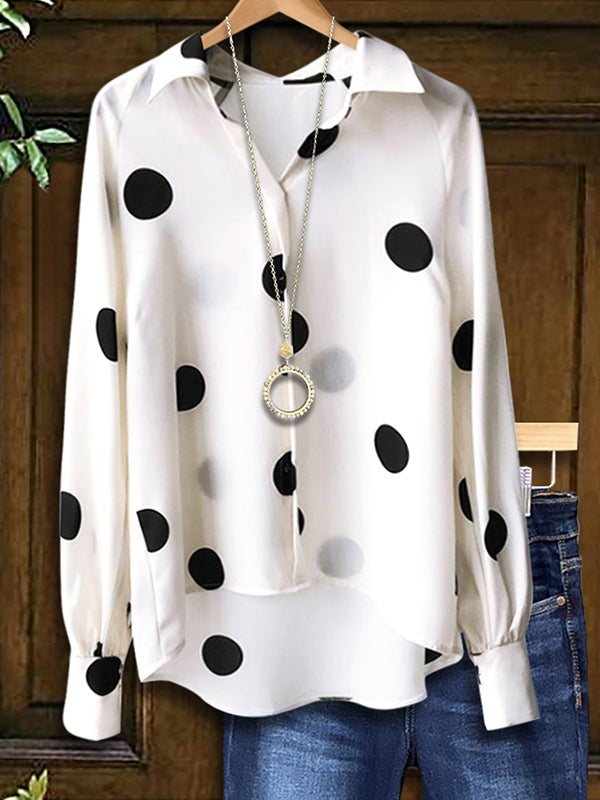 Polka Dot Print Loose Blouse