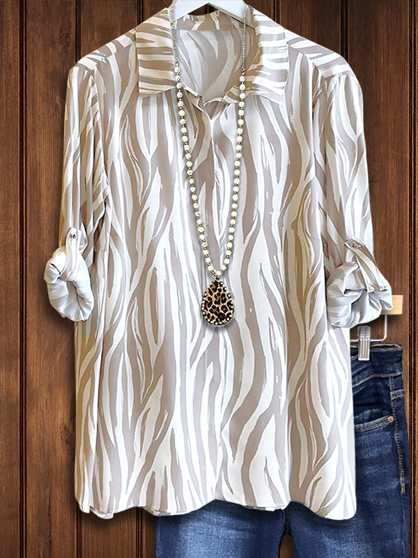 Zebra Print Loose Blouse