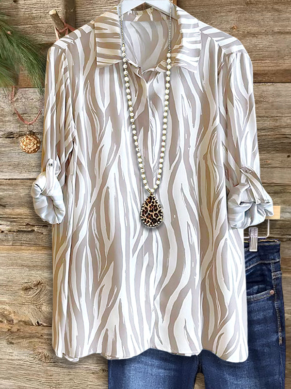 Zebra Print Loose Blouse