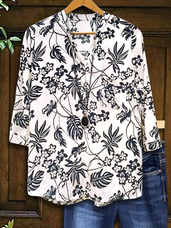 Natural Print Loose Blouse