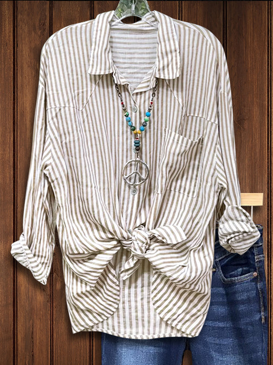 Casual Striped Loose Shirt