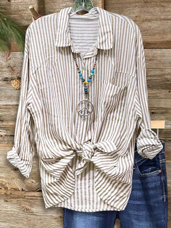 Casual Striped Loose Shirt