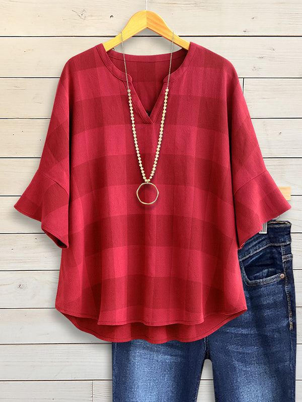 Rusty Plaid Swing Blouse