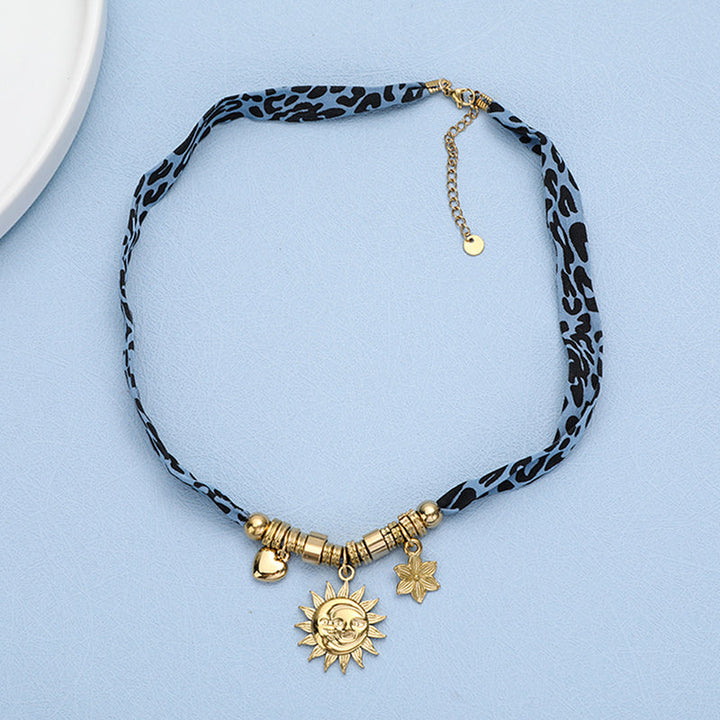 Leopard Print Alloy Pendant Necklace
