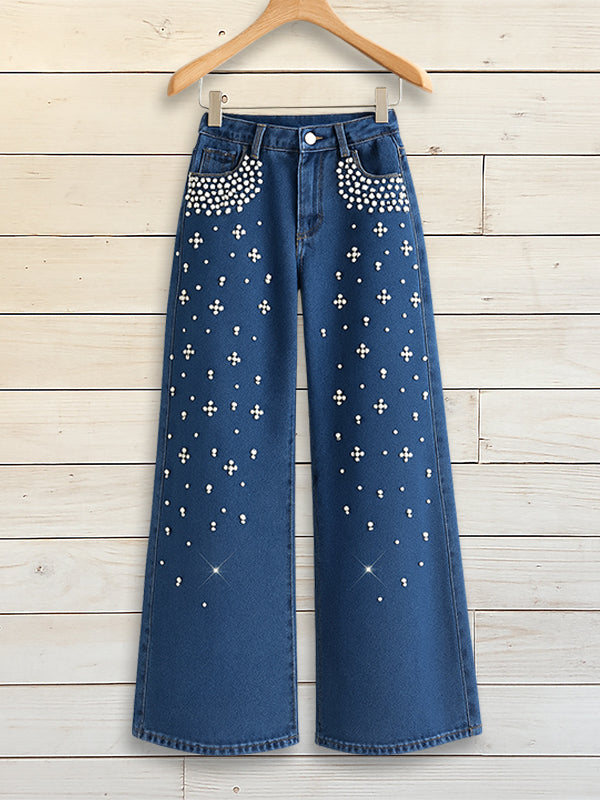 Pearl Spark Wide-Leg Jeans