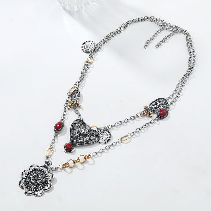 Boho Charm Layered Pendant Necklace