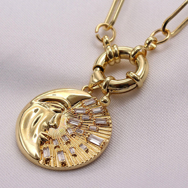 Sunburst Gem Pendant Necklace