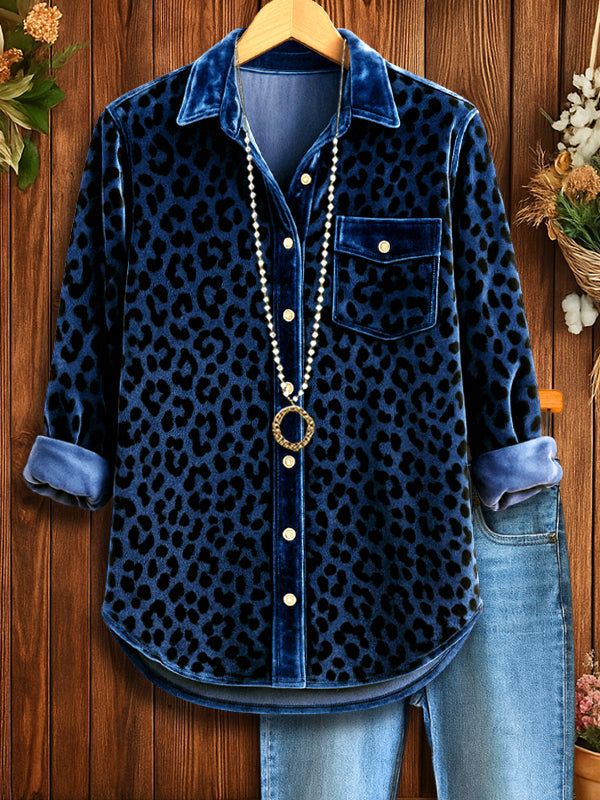 Midnight Velvet Leopard Shirt