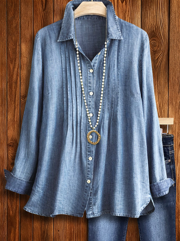 Classic Chambray Pintuck Shirt