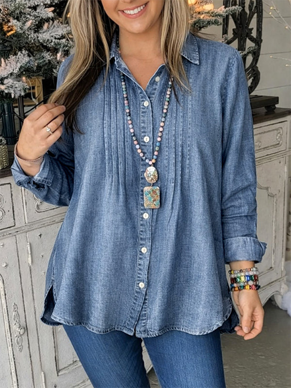 Classic Chambray Pintuck Shirt