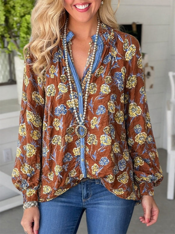 Golden Harvest Button Blouse