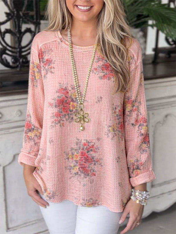 Rose Waffle Floral Lounge Top