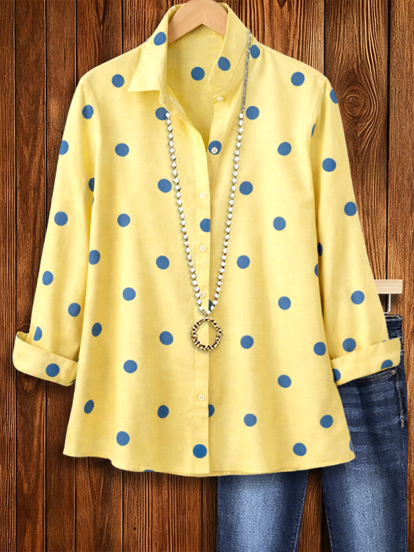 Sunny Polka Dot Button Shirt