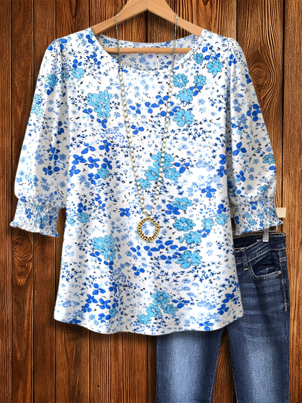 Blue Meadow Floral Blouse