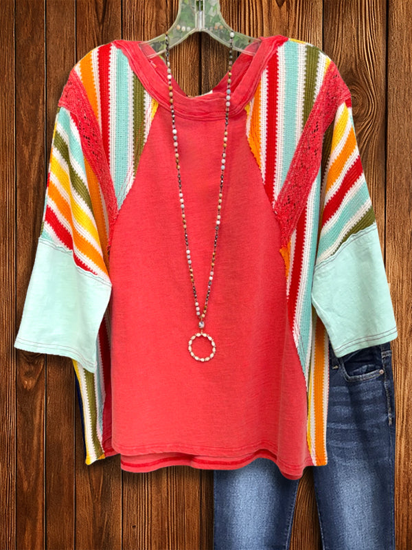 Sunset Trails Patchwork Top