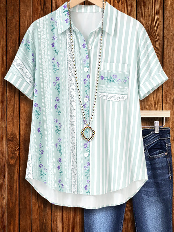 Mint Meadow Patchwork Shirt
